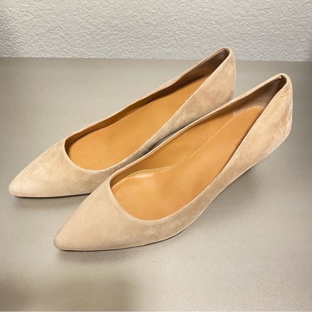 NWOB J.Crew Dulci Suede Kitten Heels In Kraft Brown - Size 8.5 - Picture 5 of 9
